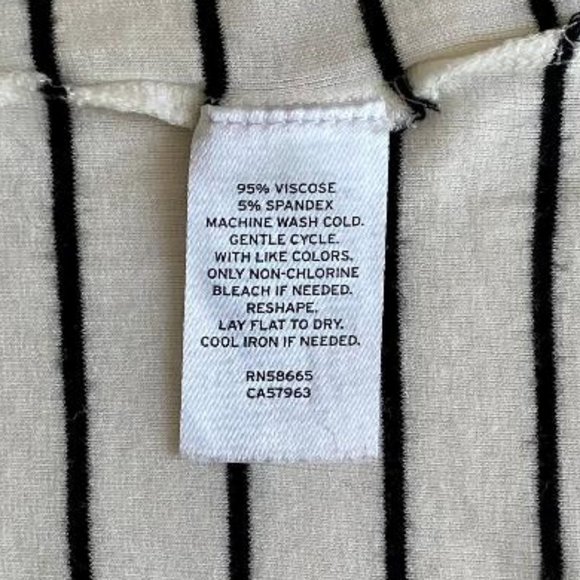 Nordstrom Girls' Ivory & Black Striped Ribbed Cropped Short Sleeve T-Shirt - Picture 5 of 7